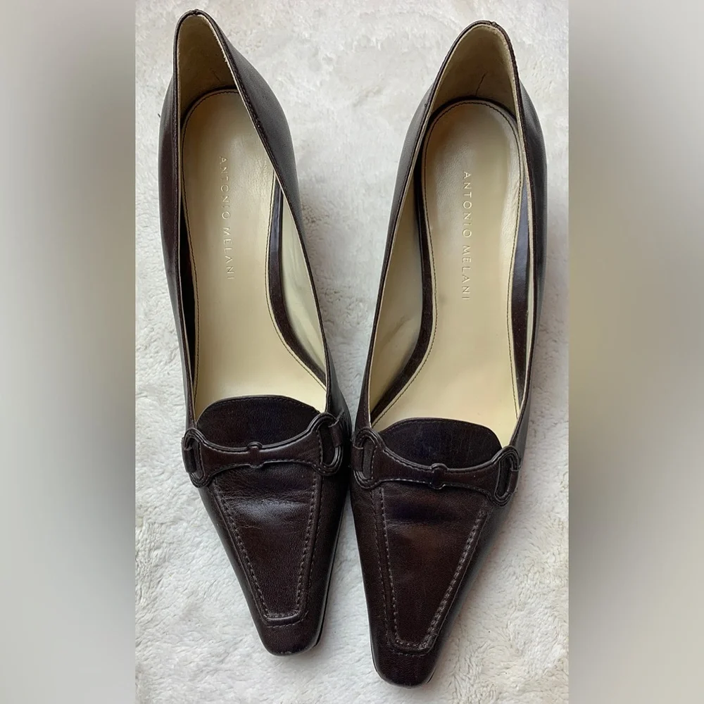 Vintage Antonio Milani Brown leather pumps - Picture 3 of 6